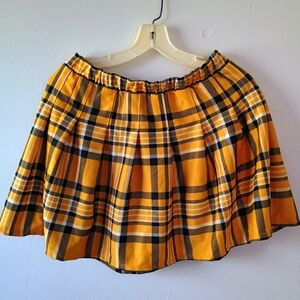 Plaid Yellow and Black Women's Skirt